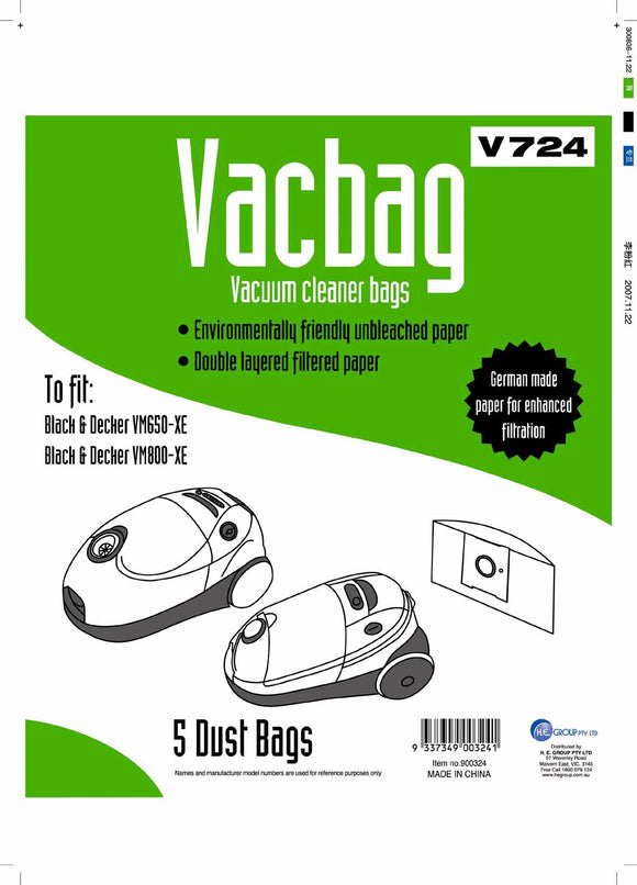 V724 VacBag 5pk